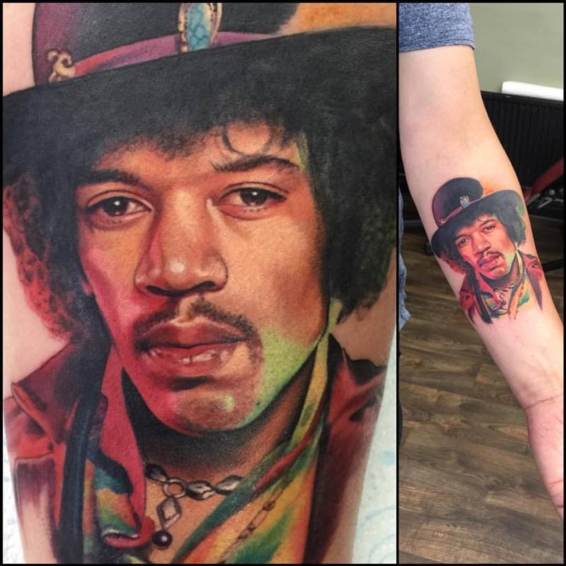Jimi Hendrix Portrait Tattoo