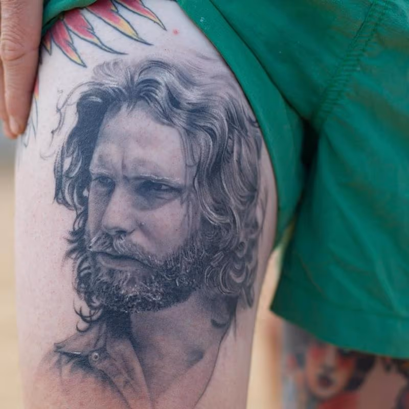 Jim Morrison Portrait Tattoo