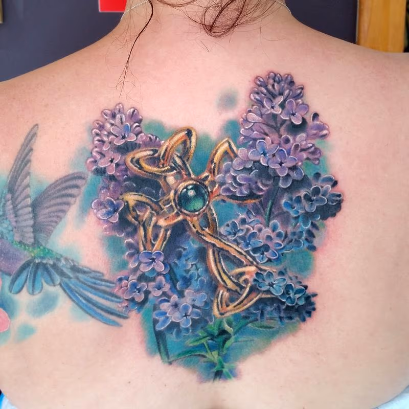 CROSS AND LILACS
