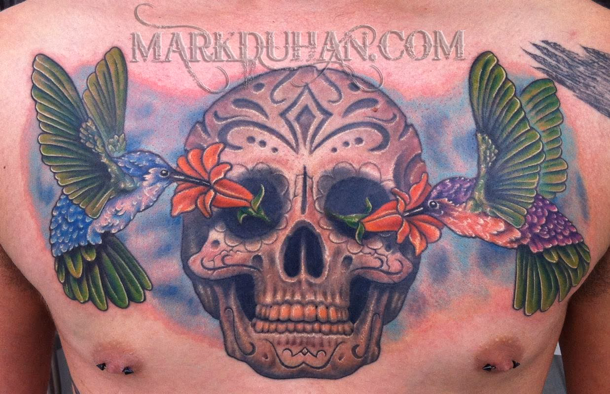 SKULL AND BIRDS