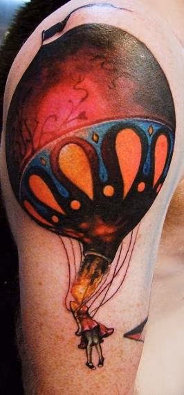 Custom hot air balloon tattoo