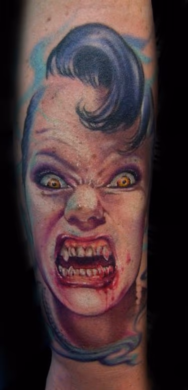 Vampire portrait tattoo