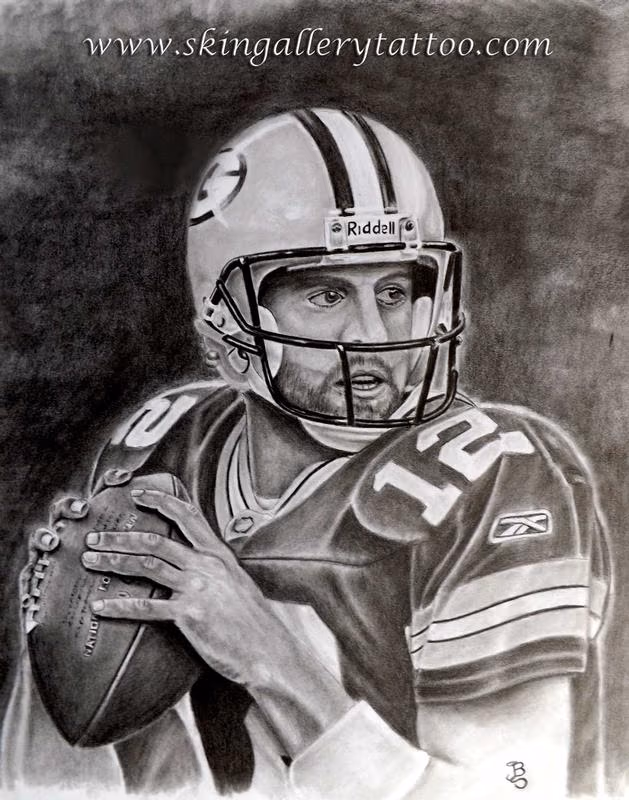 Aaron Rodgers pencil sketch