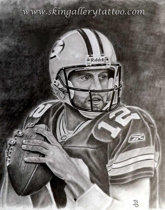 Aaron Rodgers pencil sketch