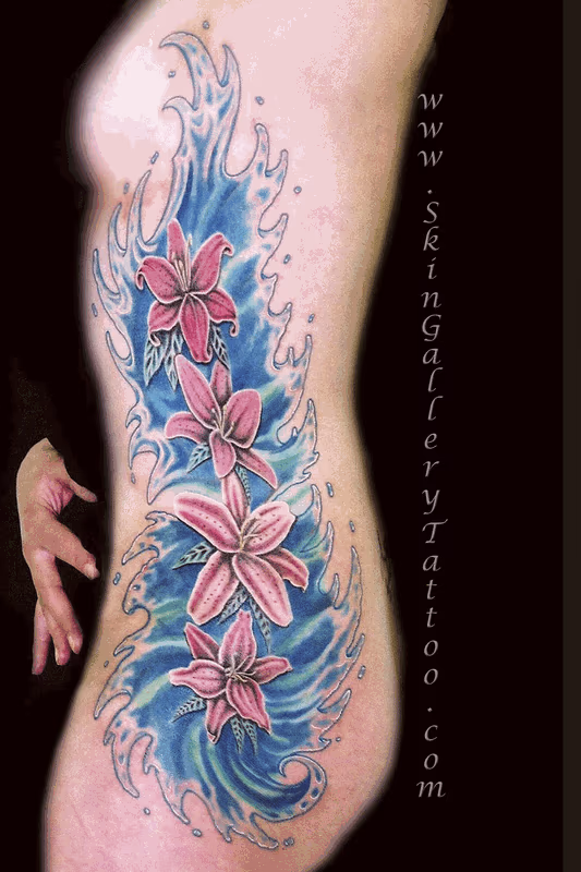 Floral Lilly Rib Tattoo