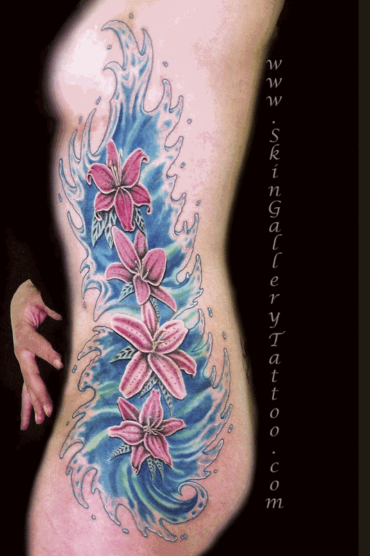 Floral Lilly Rib Tattoo
