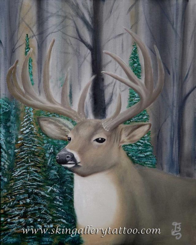 Whitetail Buck Oil on Canvas
