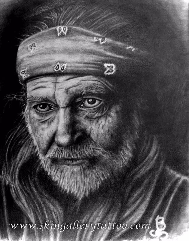 Willie Nelson pencil sketch