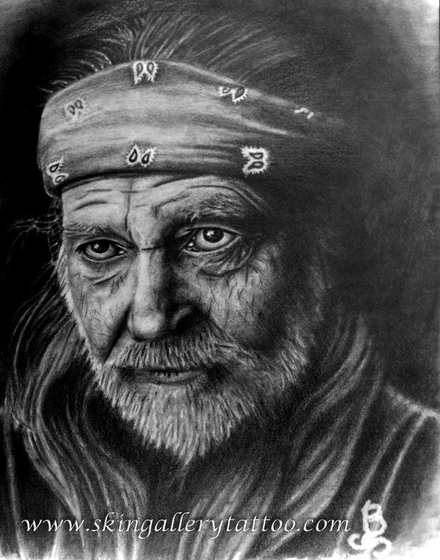 Willie Nelson pencil sketch