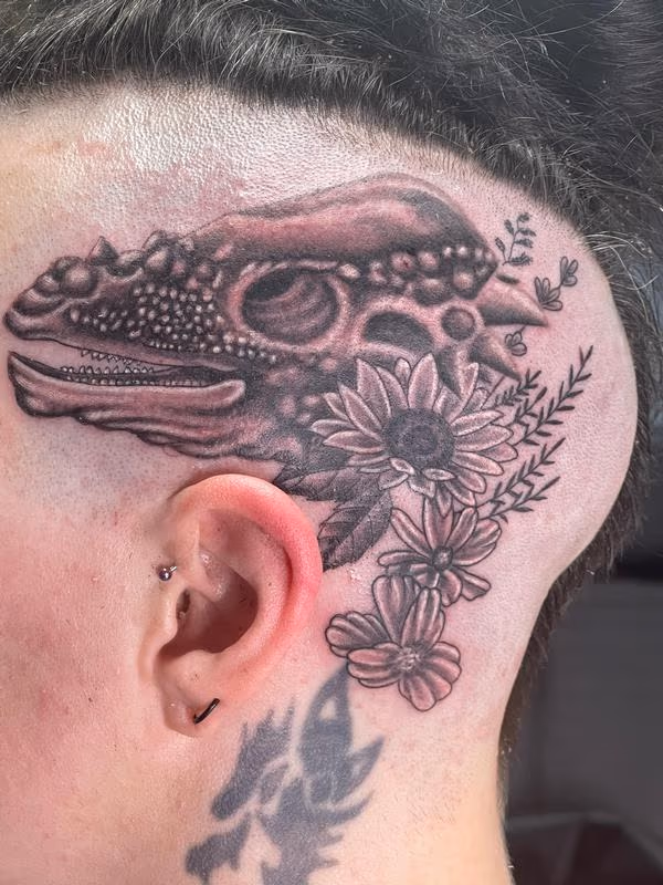 Pachycephalosaurs Head Tattoo