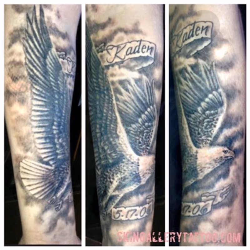 Black and Gray Eagle Tattoo