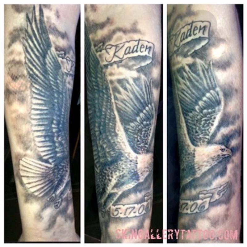 Black and Gray Eagle Tattoo