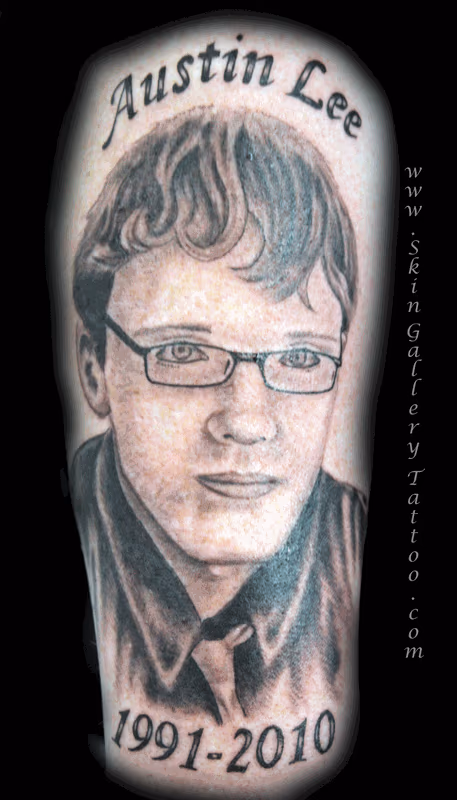 Black and Grey Memorial Portrait