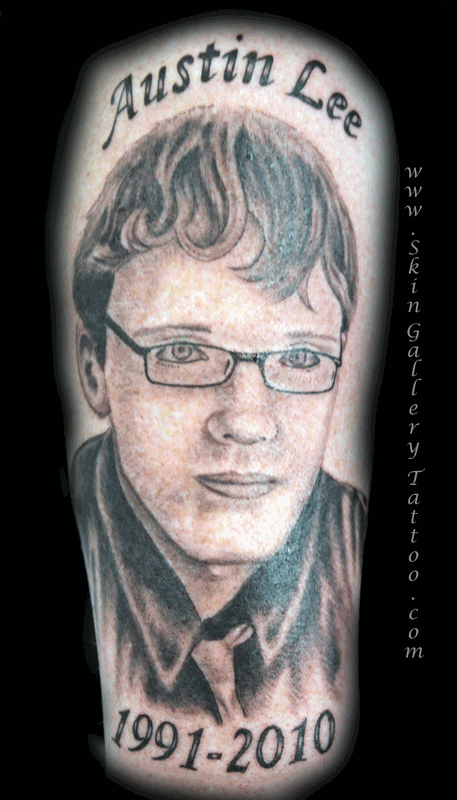 Black and Grey Memorial Portrait
