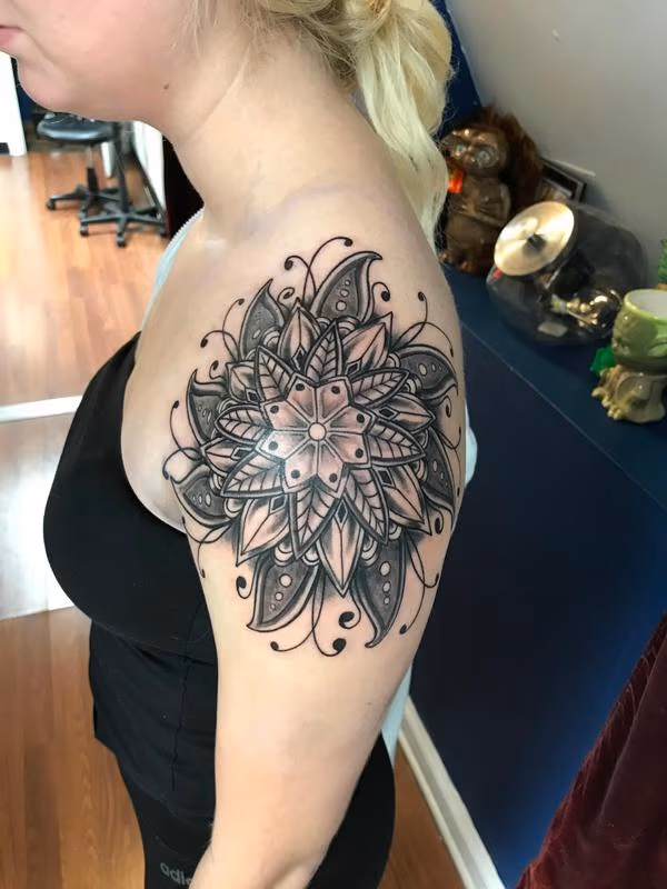Black work tattoos