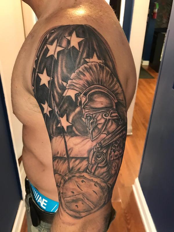Black work tattoos
