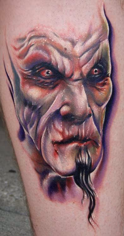 Creepy evil face