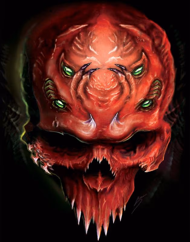 Digital red skull