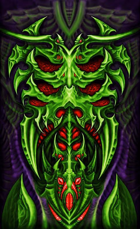 Green alien armor torso