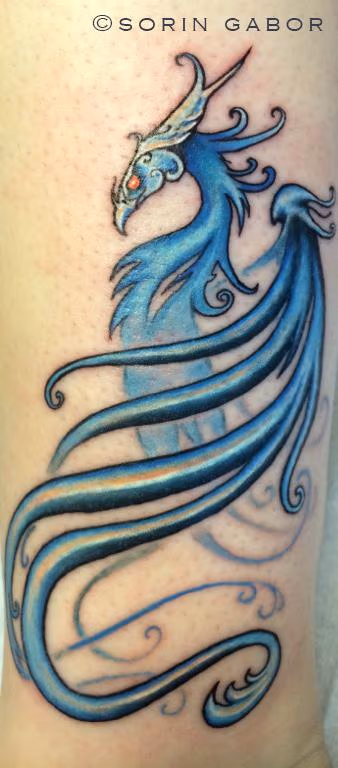 Color wind phoenix on leg