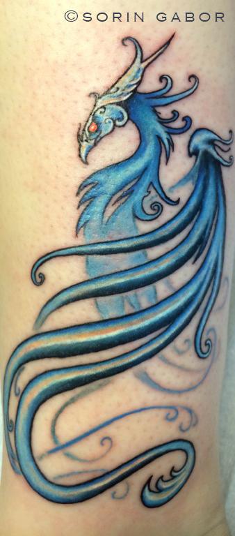 Color wind phoenix on leg