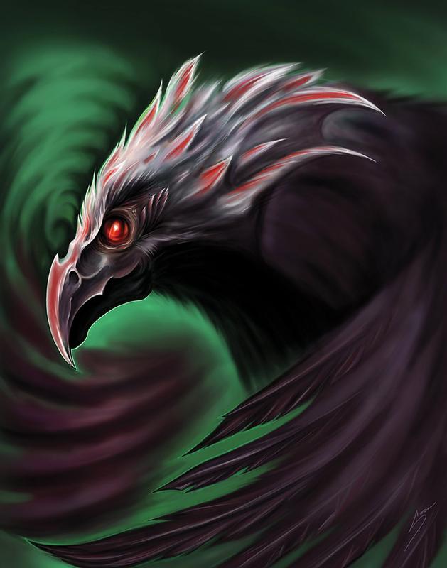Feathers of inspiration digital bird submission- dark raven