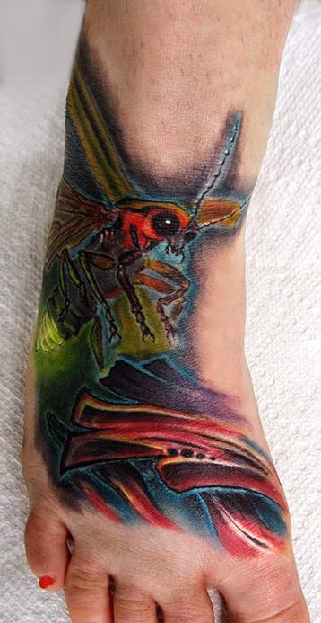 Lightning bug bio abstract foot