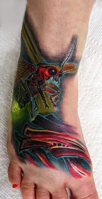 Lightning bug bio abstract foot
