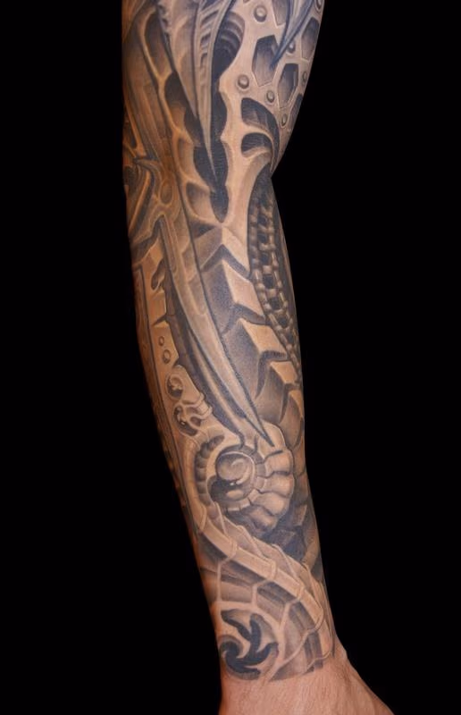 Black and Gray Bio Tattoo
