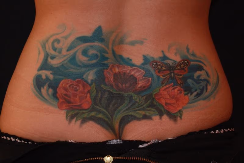 cover-up, feminen flower butterfly color