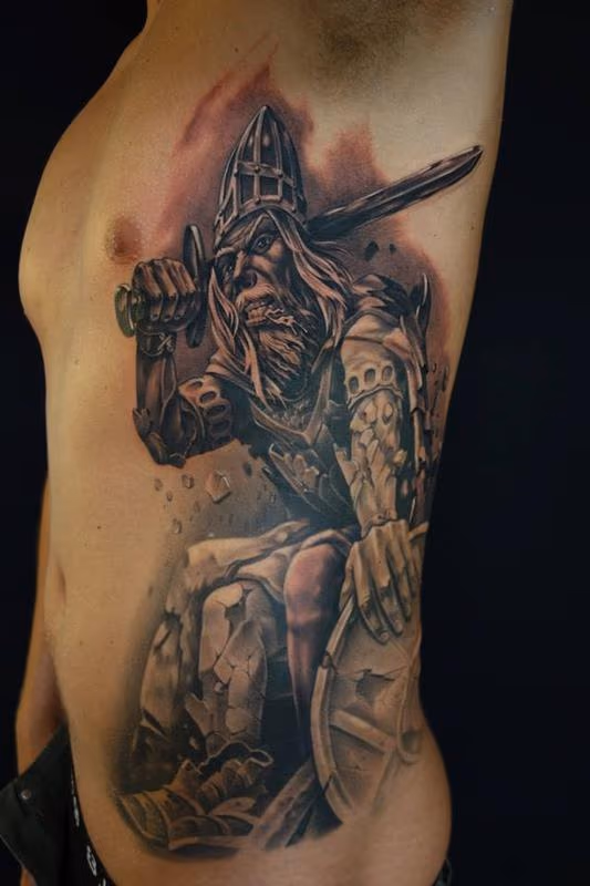 Black/grey portrait of myth Holger Danish,