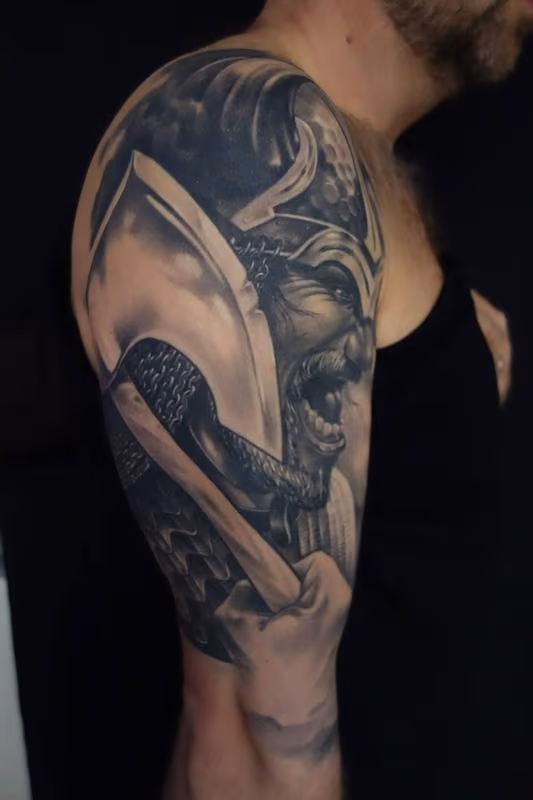 Black/grey wiking warrior