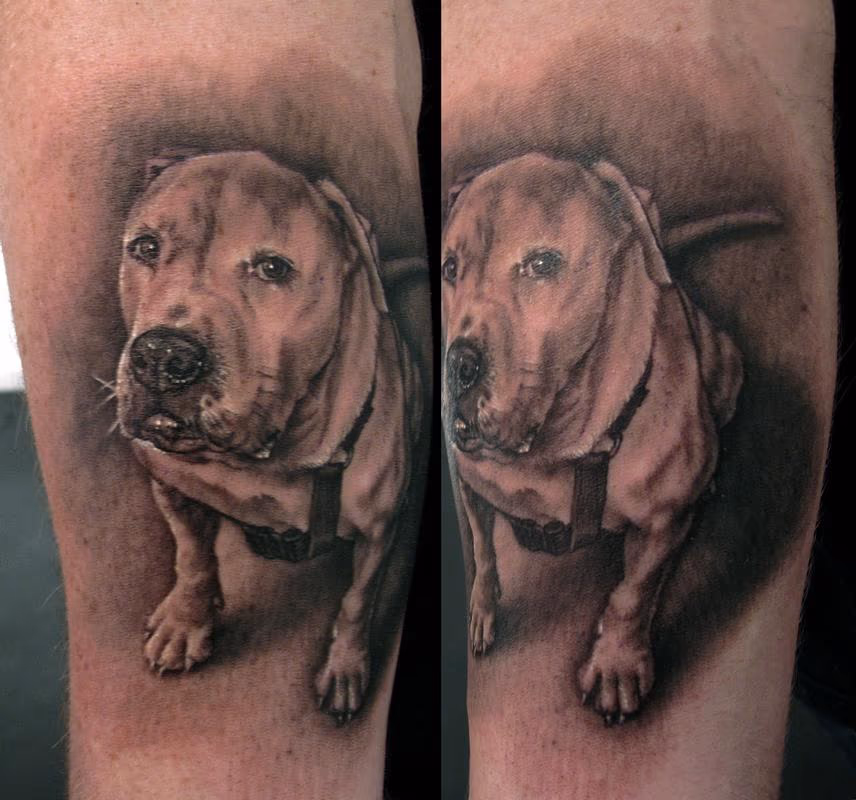 Dog portrait tattoo