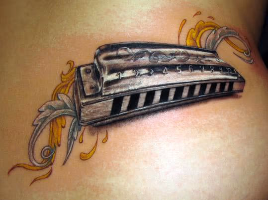 Harmonica tattoo