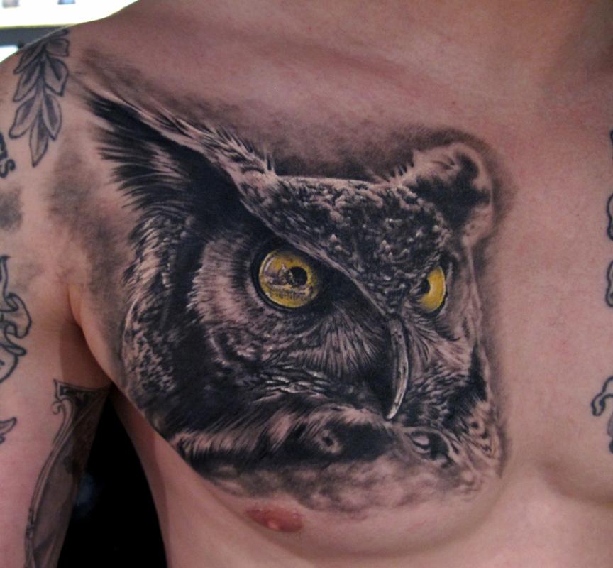 Owl tattoo - healed