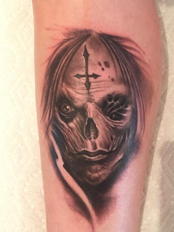 Evil marked face