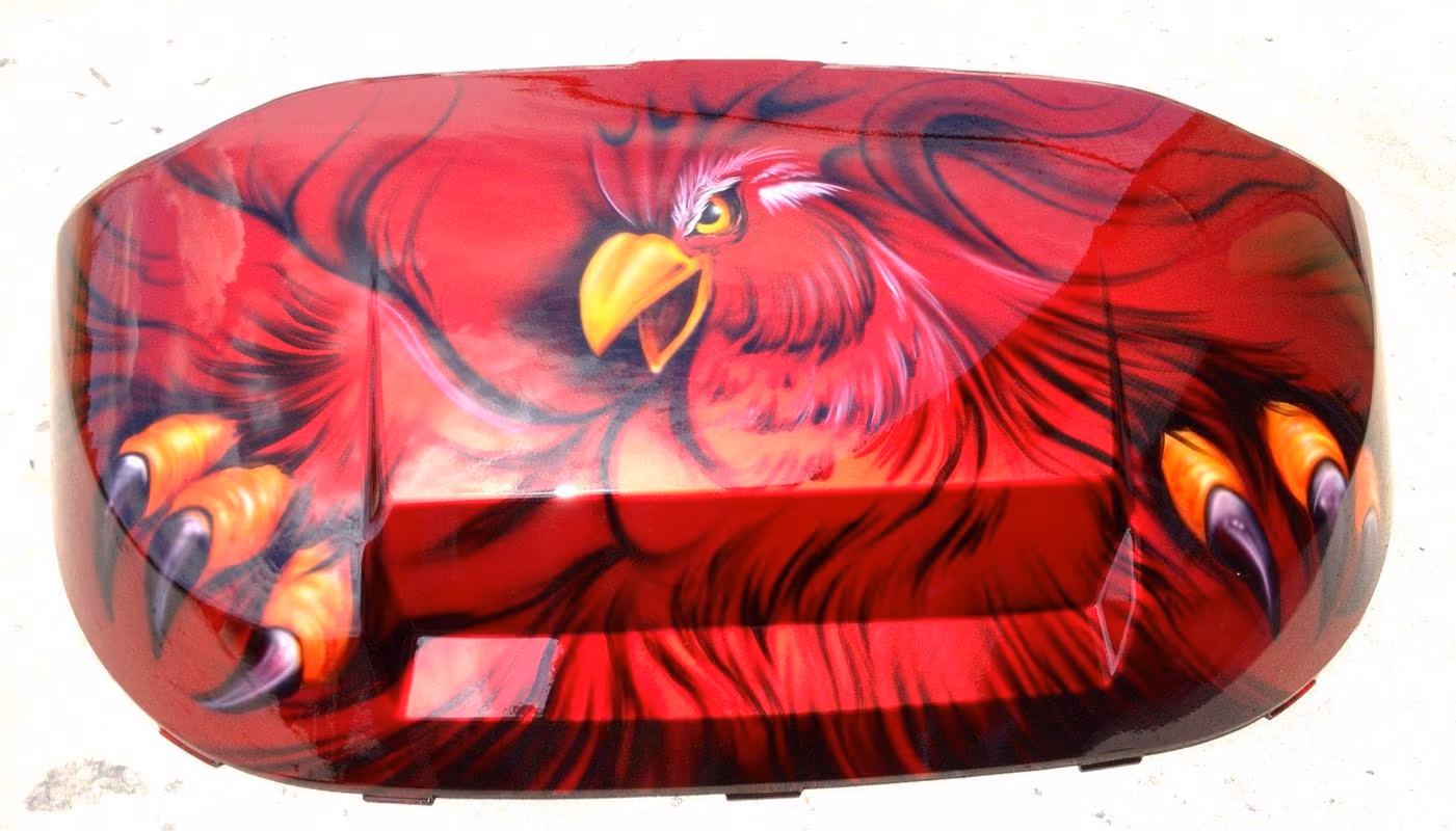 Close up of golf cart hood