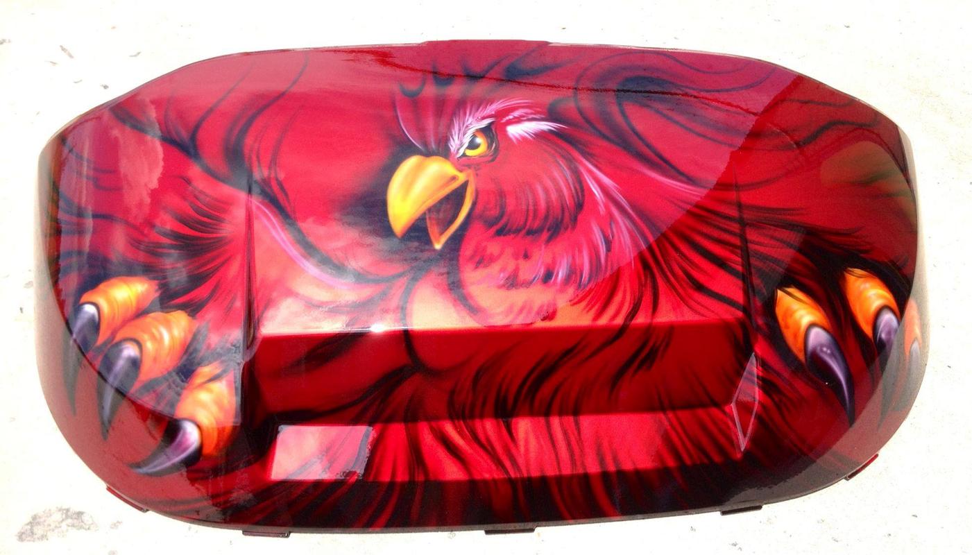 Close up of golf cart hood
