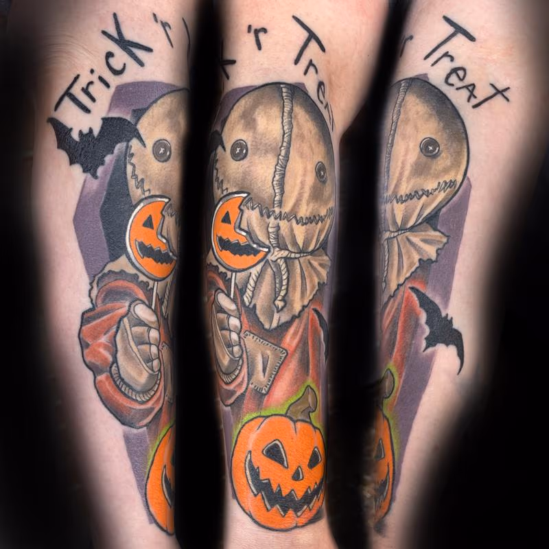 Sam trick r treat horror tattoo