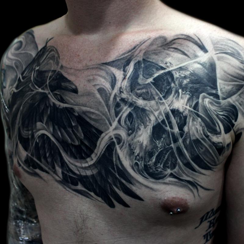 raven skull chest