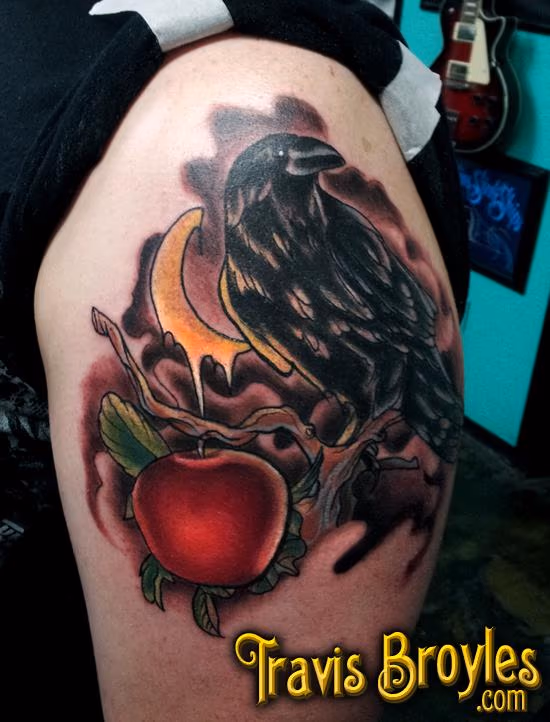 Raven and an Apple