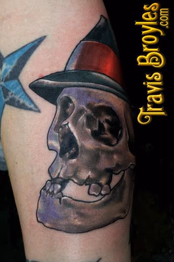 Skull with fedora