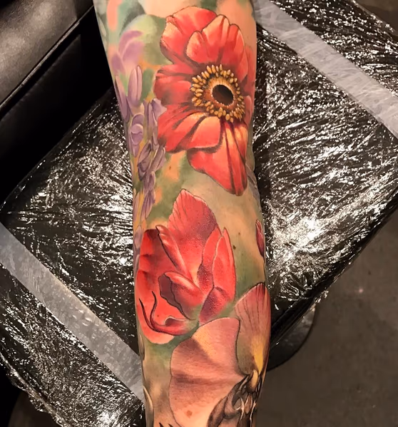 Color Flowers Tattoo