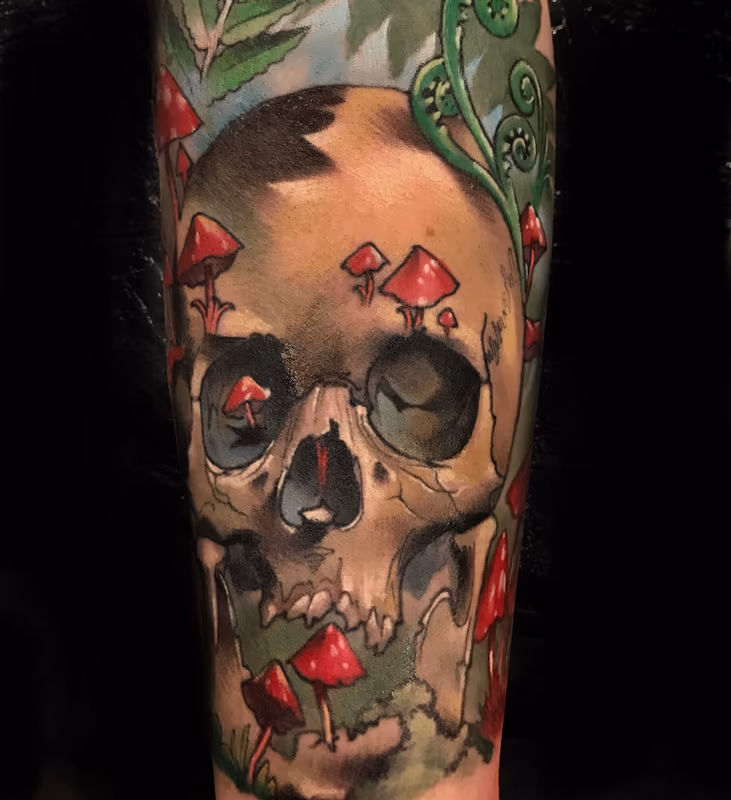 Damon Conklin Mushroom Skull