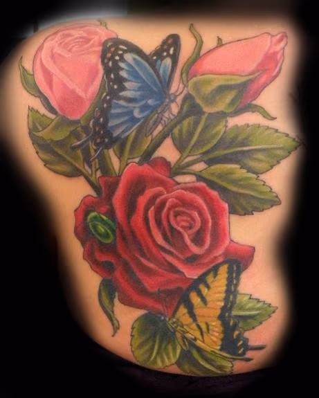 roses and butterfly's