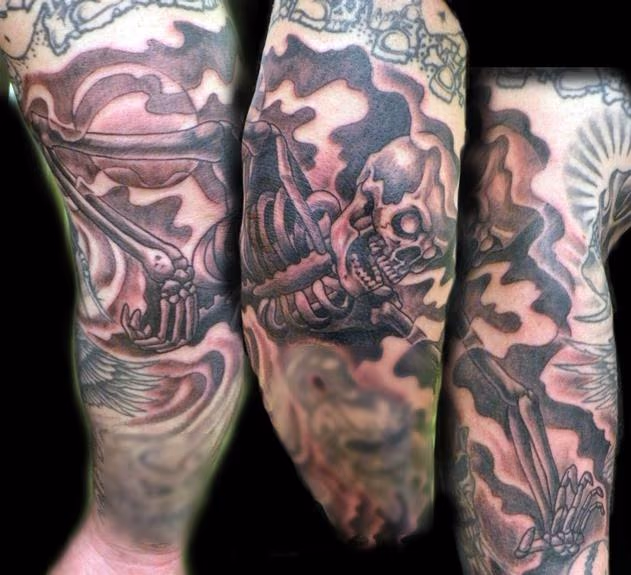 skeleton on elbow