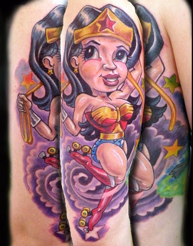 roller derby wonder woman tattoo