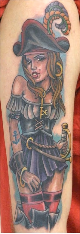 Color pirate pinupo Tattoo