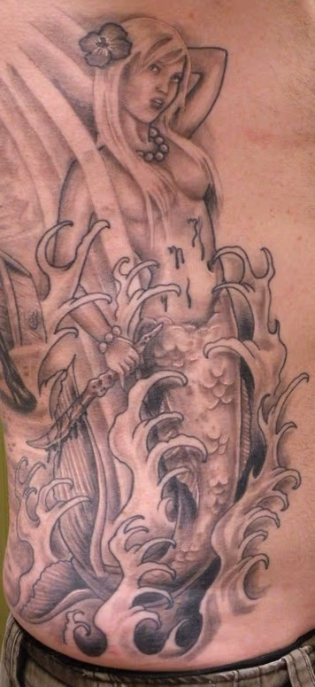 Black and gray mermaid