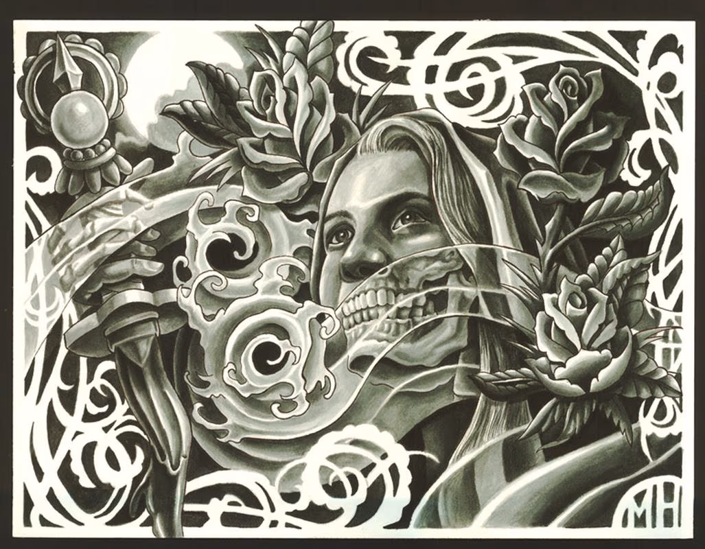 ink wash i started at paradise art retreat last year.